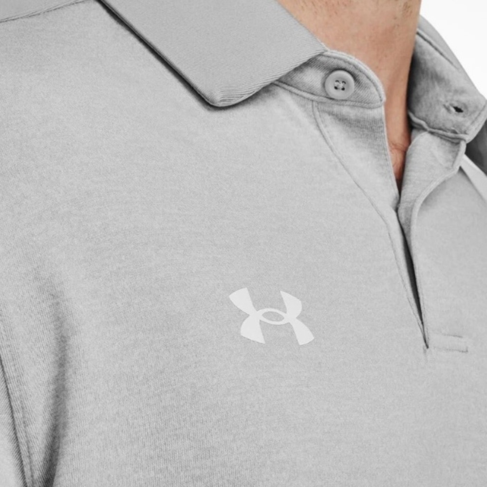 NWT Under Armour Men’s Light Gray Polo Shirt RETAIL $75 - Picture 4 of 6